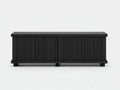 Mueble para TV de madera 180×40×55 cm - negro - frontal de lamas