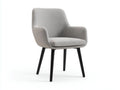 Silla de comedor 60×64×84 cm - tela gris - estilo contemporáneo con respaldo envolvente