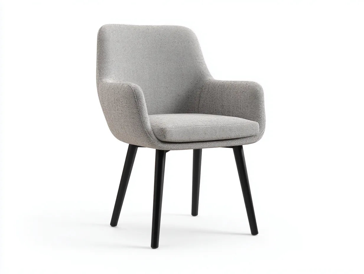 Silla de comedor 60×64×84 cm - tela gris - estilo contemporáneo con respaldo envolvente