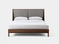 Cama doble 200×180×120 cm - madera marrón - cabecero tapizado moderno para dormitorio