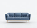 Sofá de 3 plazas 220×90×82 cm - tela azul - estilo moderno para salón