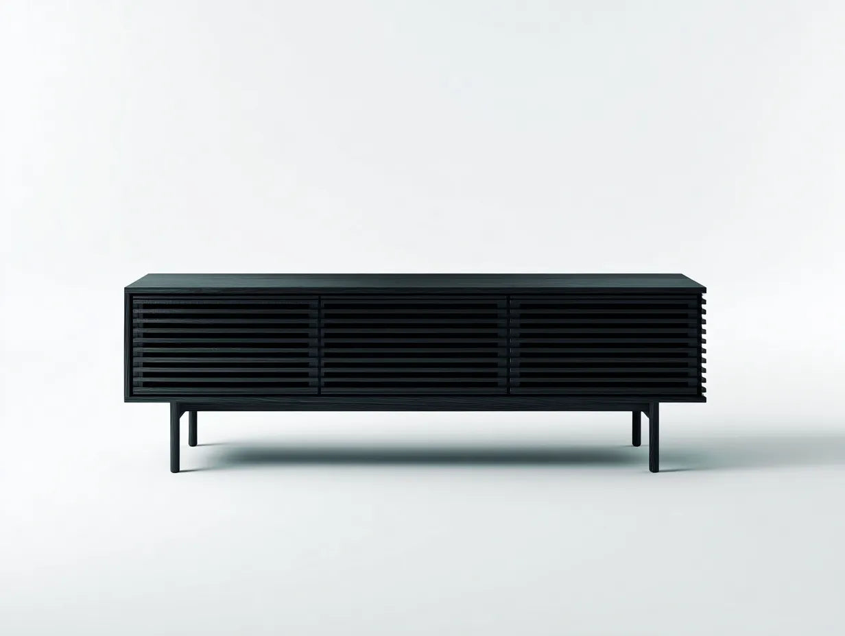 Mueble para TV 180×42×60 cm - madera negro - estilo moderno para salón