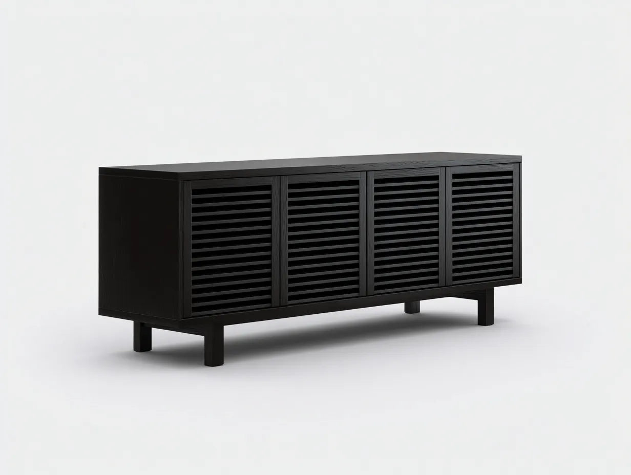Mueble para TV 180×40×55 cm - madera - negro - estilo moderno para salón