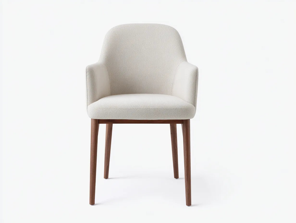 Silla de comedor 54×52×79 cm - madera natural y tela beige - diseño moderno para salón