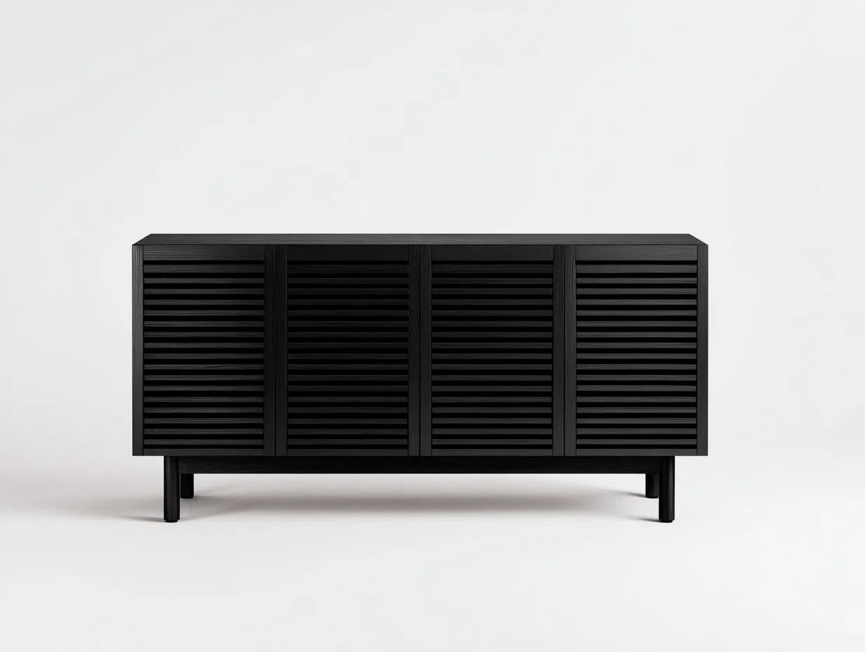Mueble para TV 180×40×55 cm - madera negra - estilo moderno salón