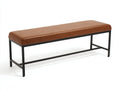 Banco de dormitorio 160×40×45 cm - marrón - asiento acolchado con estructura metálica moderna