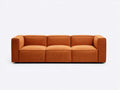 Sofá de 3 plazas 225×92×82 cm - tela naranja - diseño moderno salón