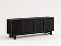 Mueble para TV 200×40×55 cm - madera acabado negro - diseño moderno para salón