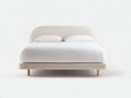 Cama doble 200×180×110 cm - beige - diseño tapizado moderno para dormitorio