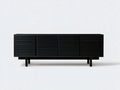 Mueble para TV 200×42×58 cm - madera negra - estilo minimalista salón