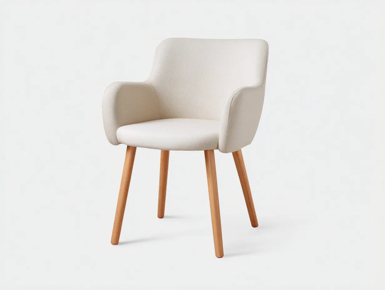 Silla de comedor 58×62×82 cm - tela gris - diseño moderno con brazos