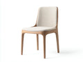 Silla de comedor 61×58×82 cm - madera marrón y tela beige - diseño moderno para salón