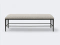 Banco de dormitorio 140×40×45 cm - gris claro - asiento tapizado con estructura metálica moderna