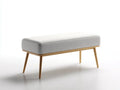 Banco de dormitorio 130×40×45 cm - tapizado gris claro y madera natural - estilo nórdico