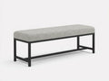 Banco de dormitorio 140×40×45 cm - gris claro - diseño industrial con asiento tapizado