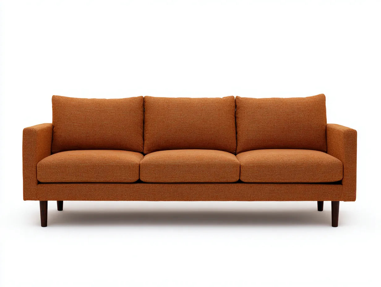 Sofá de 3 plazas 225×88×80 cm - tela naranja - estilo moderno para salón