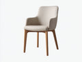 Silla de comedor 60×58×82 cm - madera natural y tela beige - diseño nórdico para salón